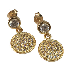 gold circle earrings that sparkle and shine