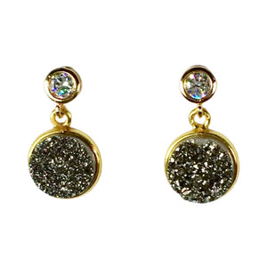 round druzy earrings