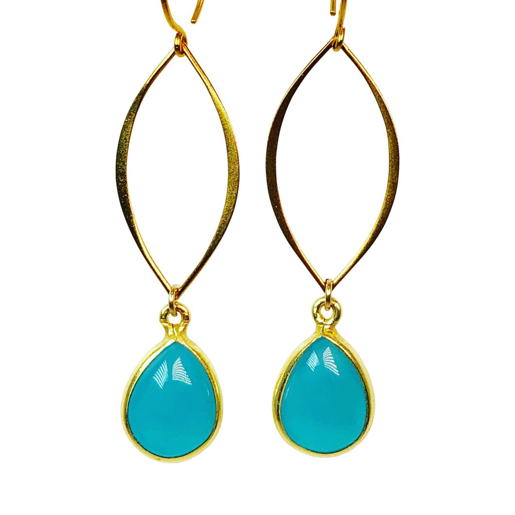 turquoise chalcedony earrings.